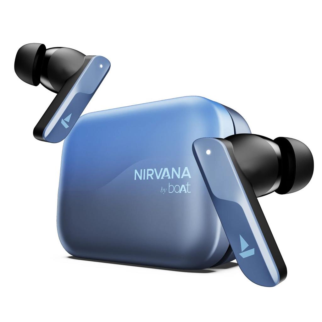 boAt Nirvana X TWS | Wireless Earbuds with Knowles dual drivers, Hi-Res Audio LDAC, 40 Hours Playback, boAt Hi-Fi Sound, ENx™ Technology, Dual Pairing — Mist Blue