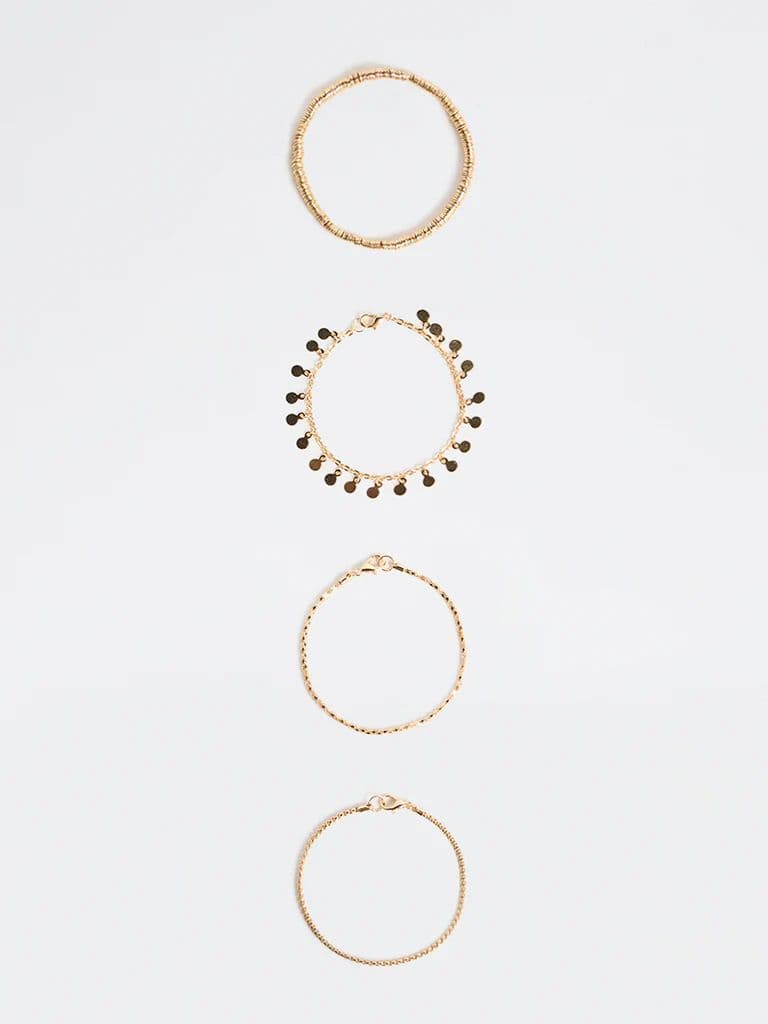 Westside Accessories Gold Stack Bracelets - Pack of 4