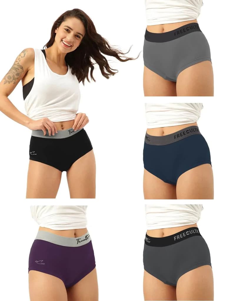 Women's Micro Modal Solid Waistband Boxer Brief With Cult Waistband (Pack of 5) — photo 10