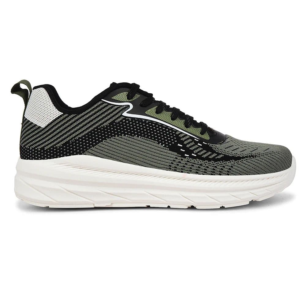 Force 10 Olive Green Sports Lacing Running Shoes For Men MATCHER-8E By Liberty — photo 2