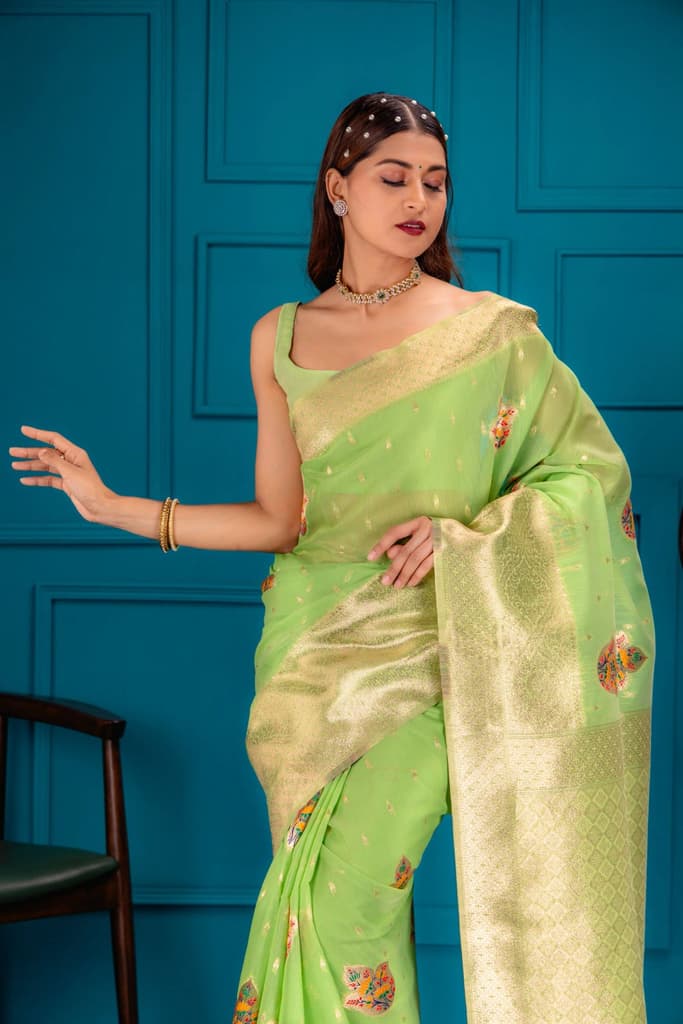 Mimosa Women's Woven Design Banarasi Style Art Silk Saree With Blouse Piece : SA00001759PSFREE — photo 2