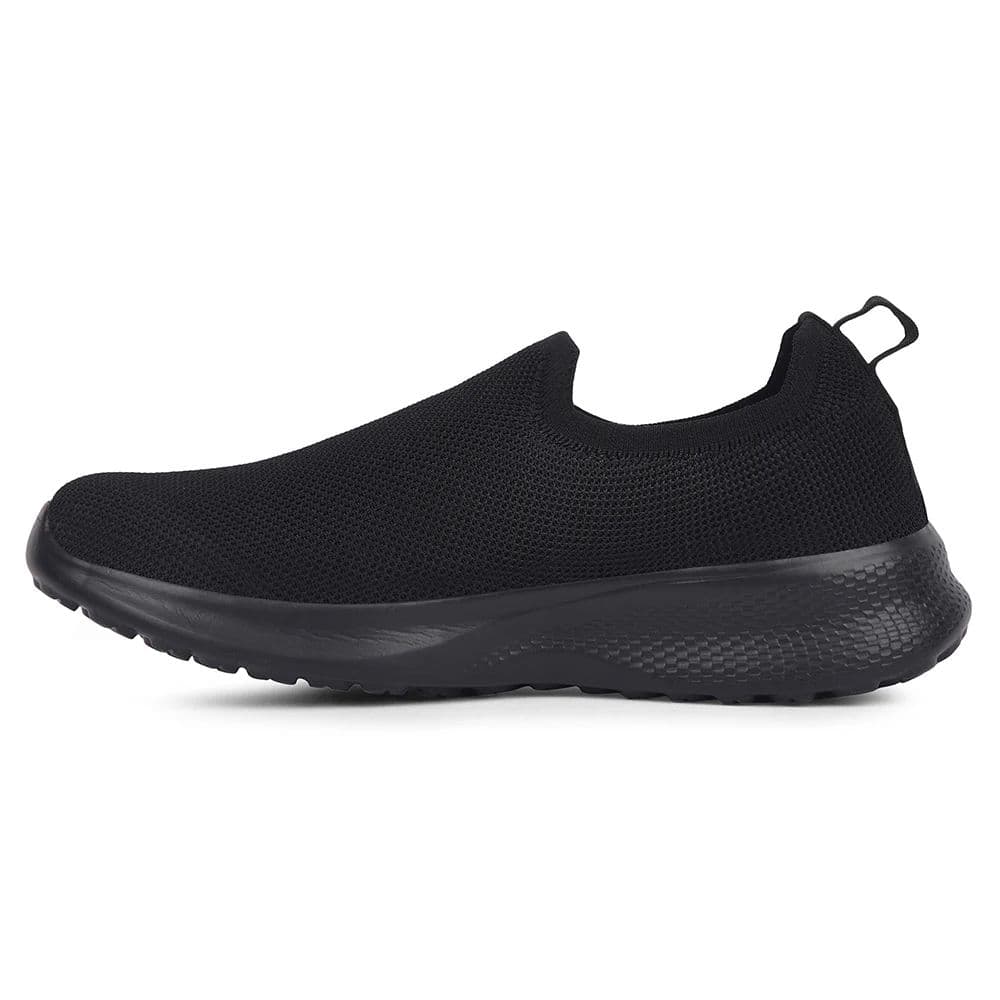 Leap7x Black Sports Non Lacing Walking Shoes For Men GHD-89E By Liberty — photo 3