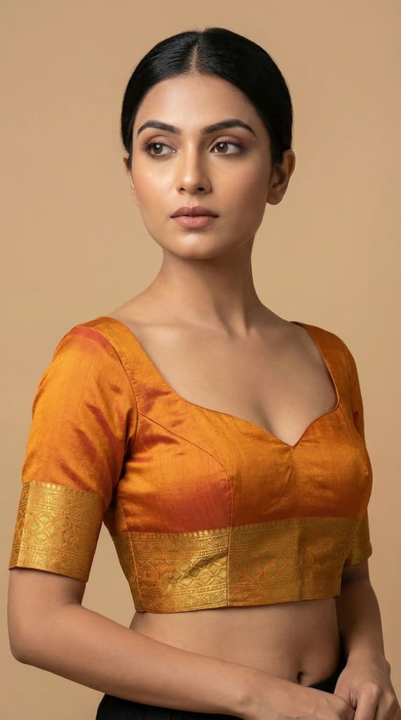 MIMOSA Women's Woven Design Paithani Style Raw Silk Saree with Blouse Piece - Gold ( SA00003128GDFREE ) — photo 5