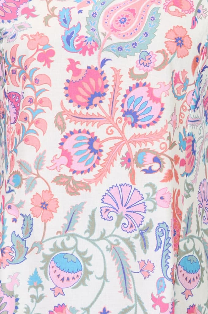 White Floral Printed Pure Cotton Straight Kurta — photo 3