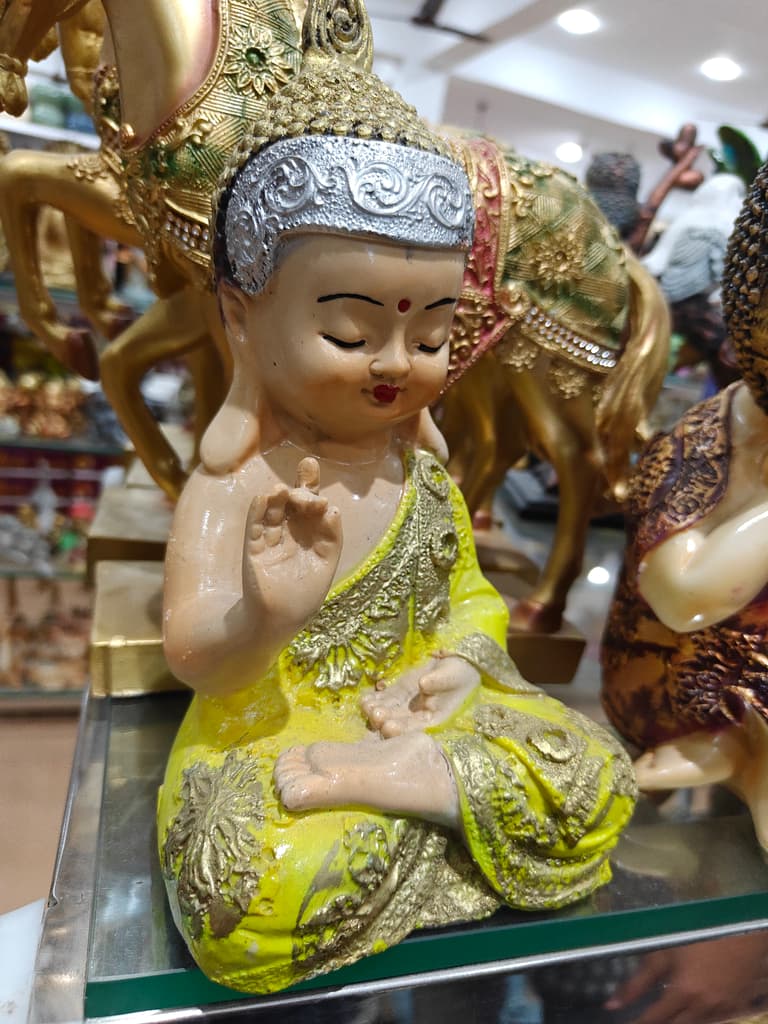 Gold Buddha Statue | Decorative | Gilded | Yellow