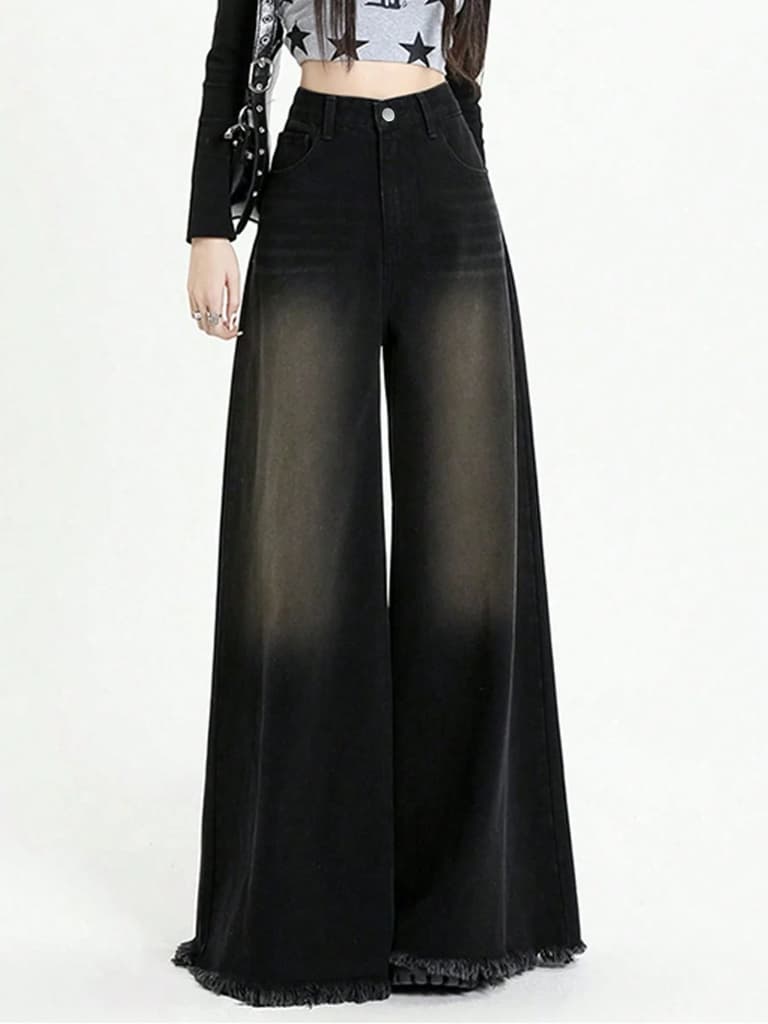 Black Flame Extra Wide Jeans — photo 6