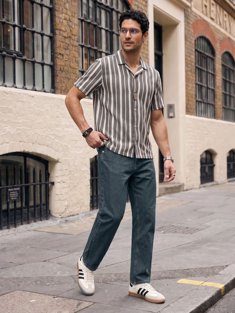 Men's Blue Relaxed Fit Washed Denim Jeans Non-Stretchable — photo 4