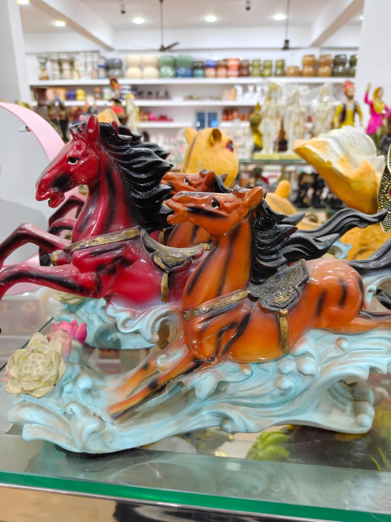 Horse Figurine | Decorative | Porcelain | Brown