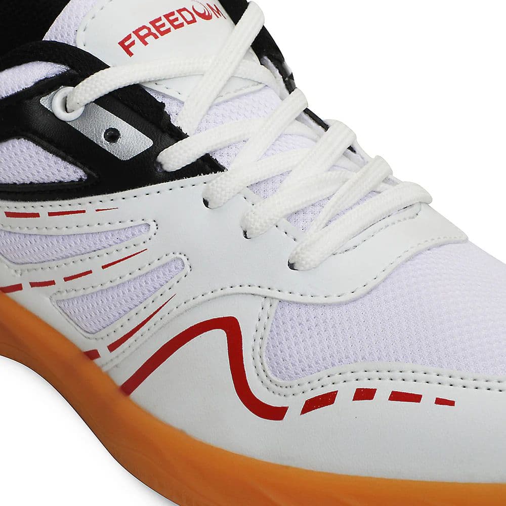 FREEDOM White Sports Non-Marking Paddle/Pickleball & Badminton Shoes For Men ASPIRE-1E By Liberty — photo 5