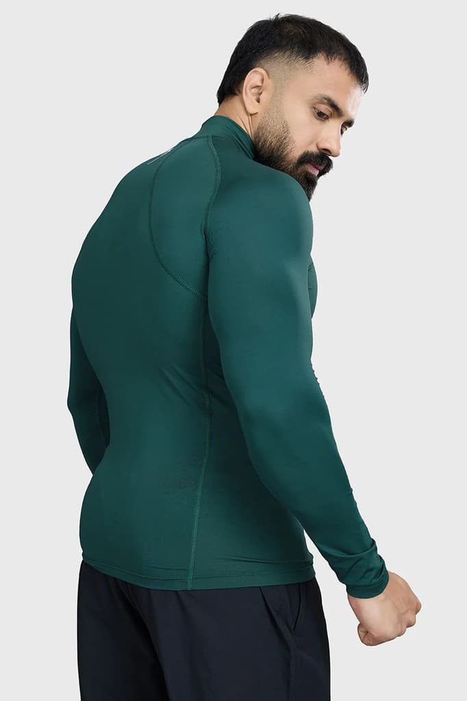 High Neck Compression Full Sleeves T-shirt Emerald — photo 5