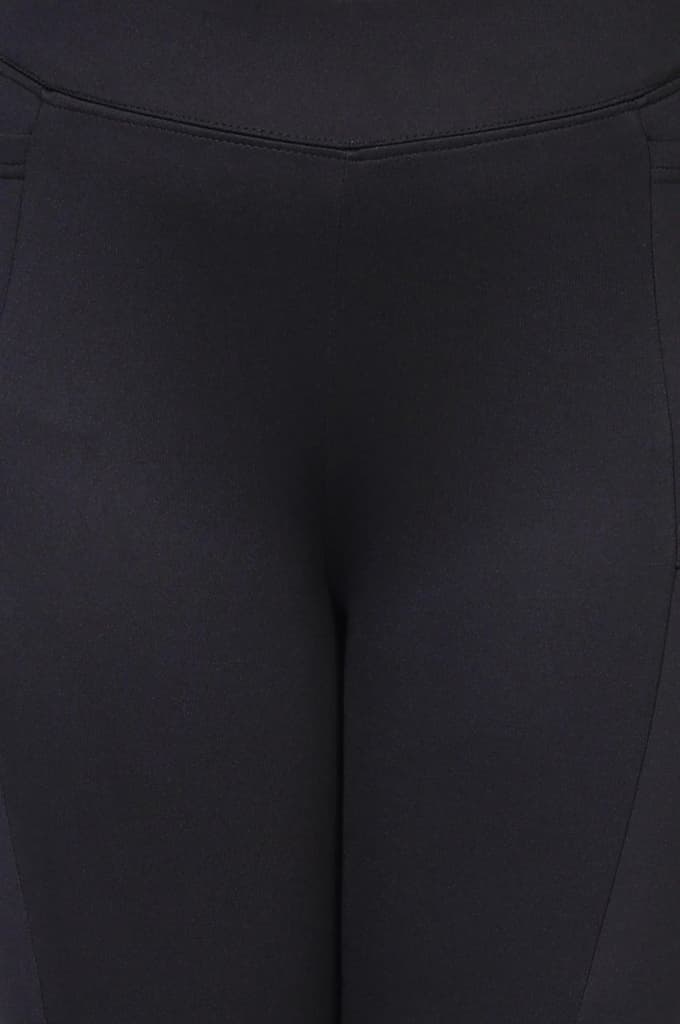 Black Solid Ankle-Length Rayon Tights — photo 5