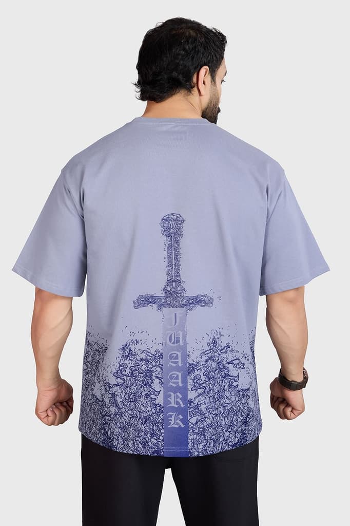 Sword Oversized T-shirt Light Grey — photo 2