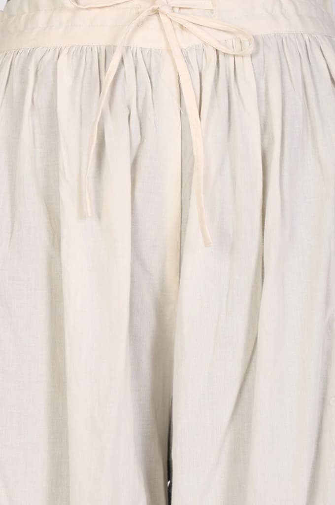 White Solid Beadwork Pure Cotton Ankle Length Gathered Salwar — photo 4