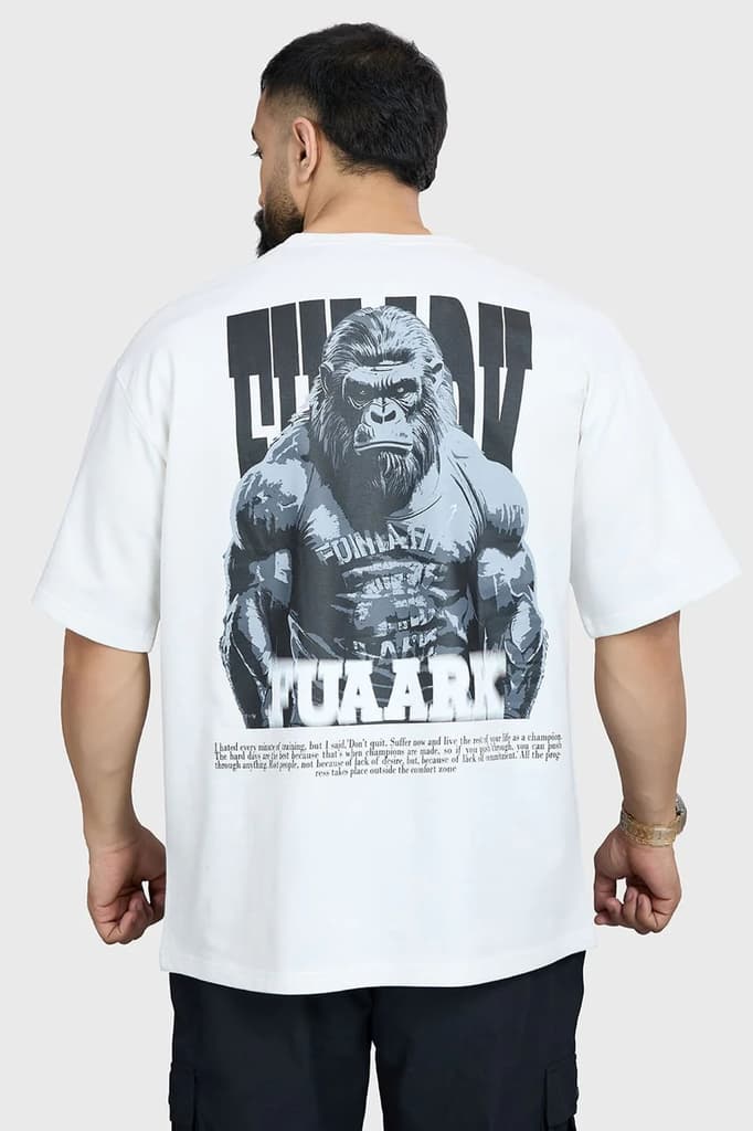 Gorilla Oversized T-shirt White — XS