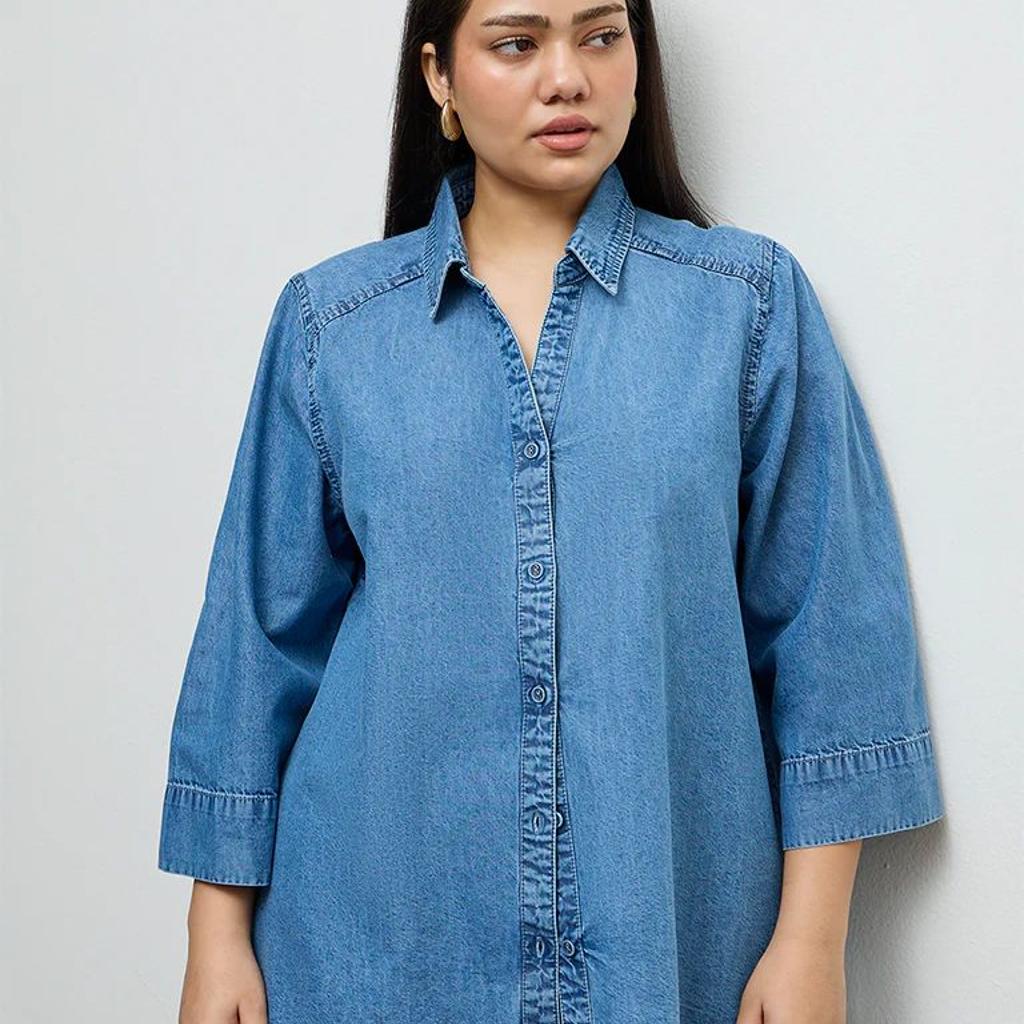 Gia Light Blue Washed Denim Shirt