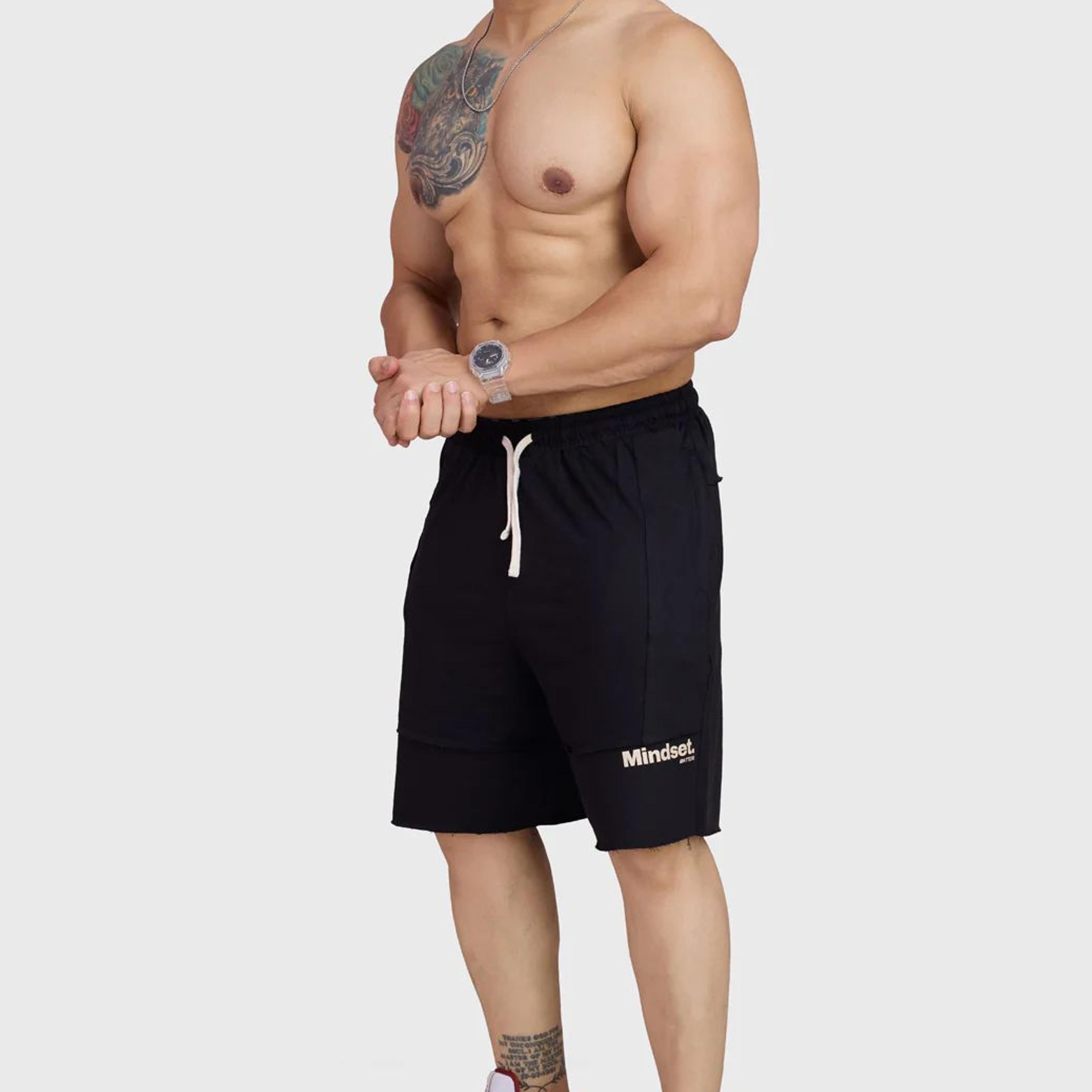 Raw Edge Oversized Shorts Black