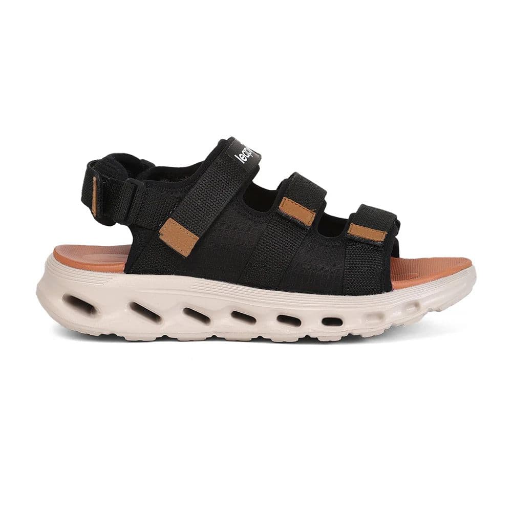 Leap7X AIRFLOW-S2 Men's Black Casual Sandals - Velcro Closure with Airflow Outsoles — photo 2