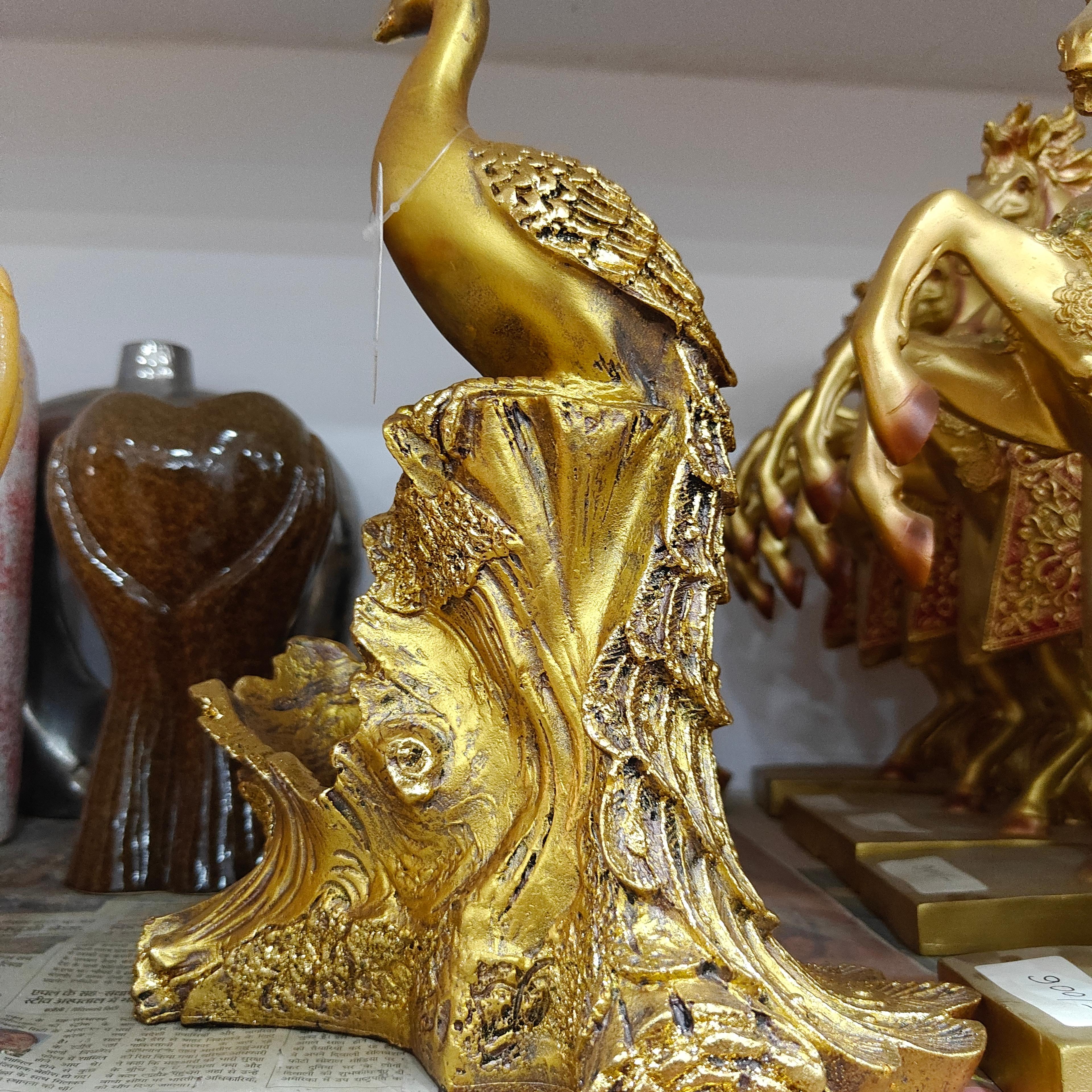 Gold Bird Statue | Decorative | Gilded | Gold