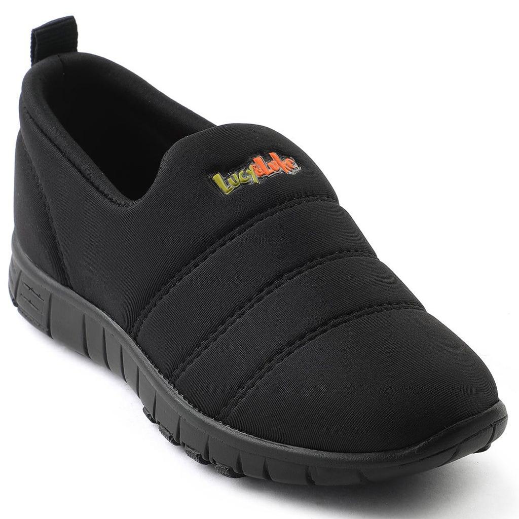 Lucy & Luke Black Sports Non Lacing Walking Shoes For Kids 2123-34 By Liberty