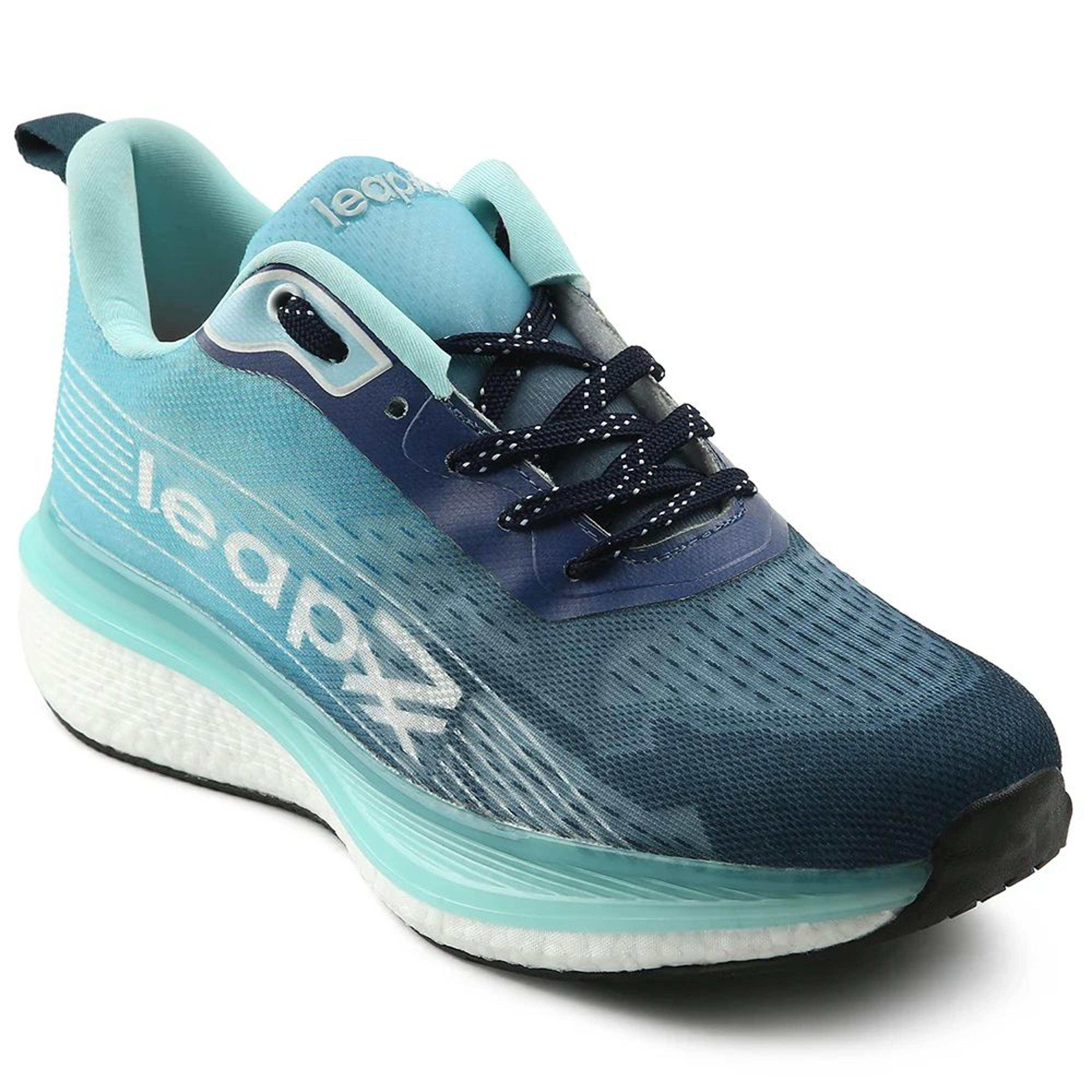 Leap7x Sea Green Sports Lacing Running Shoes For Men RWM-02 By Liberty