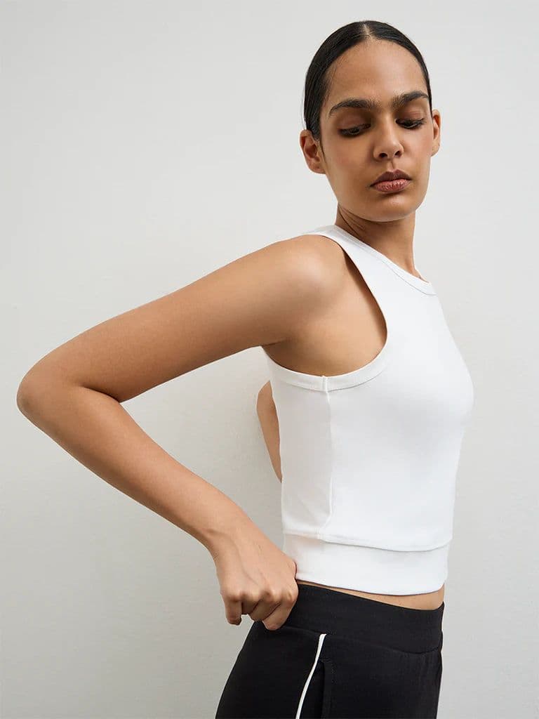 Nuoflexx Off-White Cotton Tank Top — photo 2