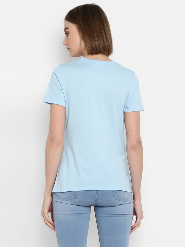 T-Shirt for Women in Pastel Blue | Cotton Round Neck T Shirt — photo 4