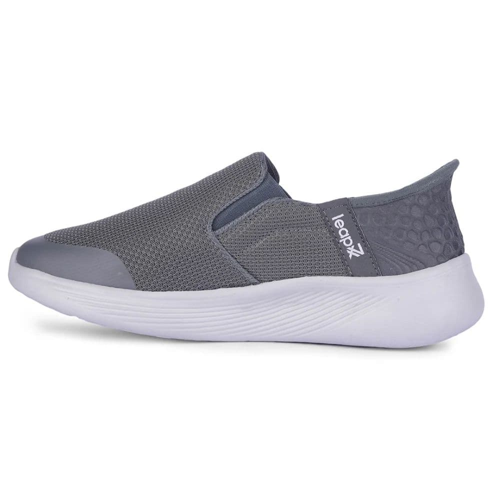 Leap7x Dark Grey Sports Non Lacing Walking Shoes For Men EZZAR-1 By Liberty — photo 3