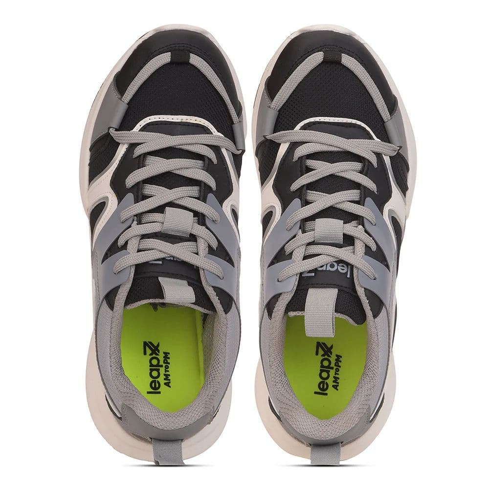 Leap7x Light Grey Sports Lacing Running Shoes For Kids GAMEON-2EL By Liberty — photo 9