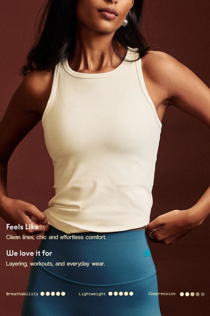 White OnTheGo Fitted Tank Top — photo 5