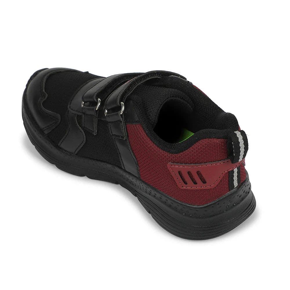 LEAP7X Black Sports Non Lacing Walking Shoes for Kids PRIMEK-6 by Liberty — photo 4