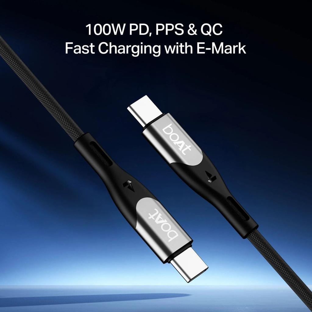 boAt Type C to C 100W Cable | Fast Charging Cable with 100W Output, 480 Mbps Data Sync & Nylon Braided Skin — photo 4