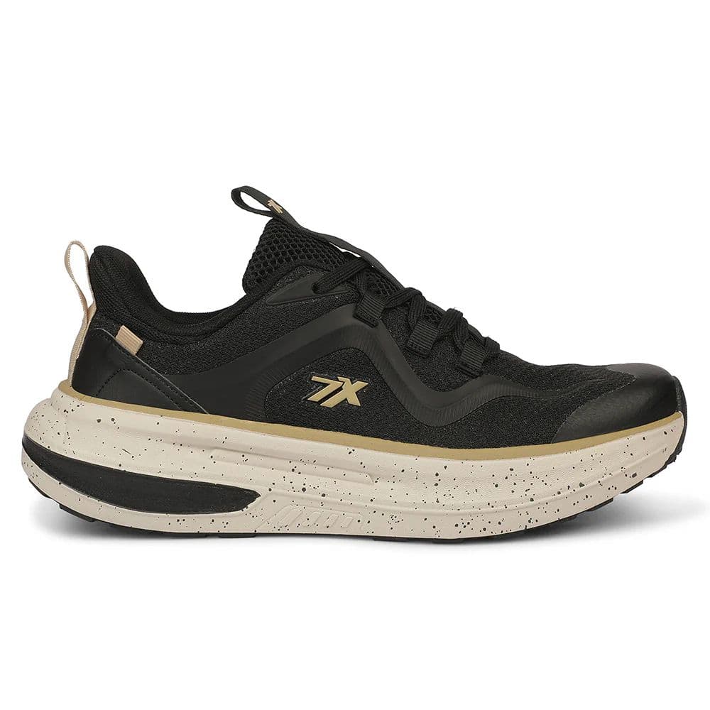 Leap7X ZQ-WFM-07 Black Sports Non Lacing Walking Shoes for Men by Liberty — 6/40 / Black