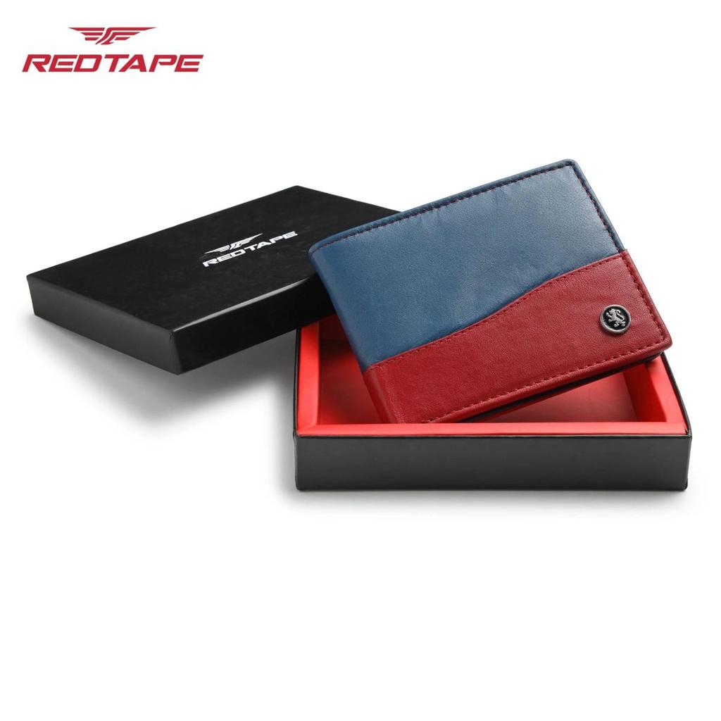 Men’s L.Blue Red Colorblocked Genuine Leather Wallet — photo 5