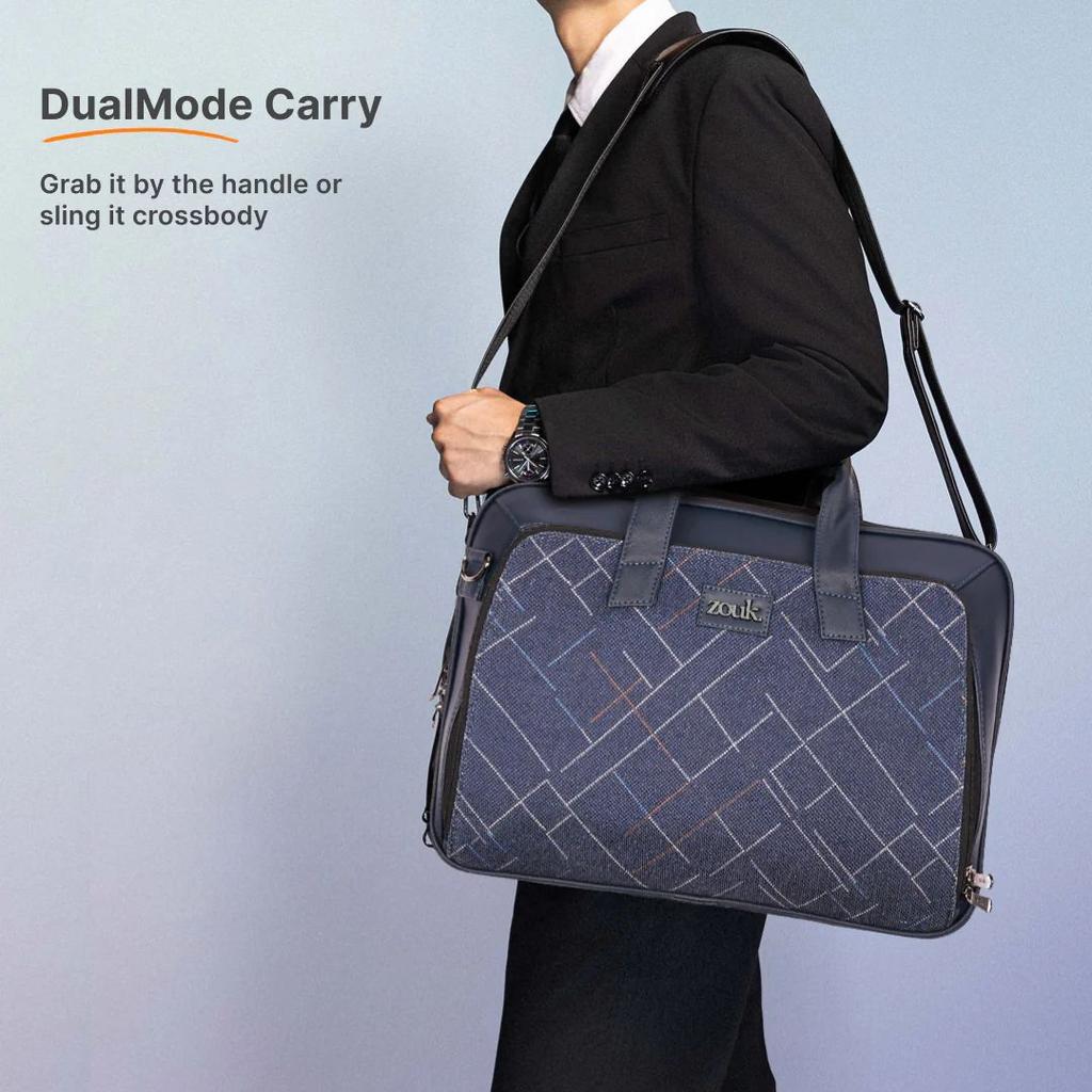 Bombay Tartan Executive Laptop Bag (Blue) — photo 5
