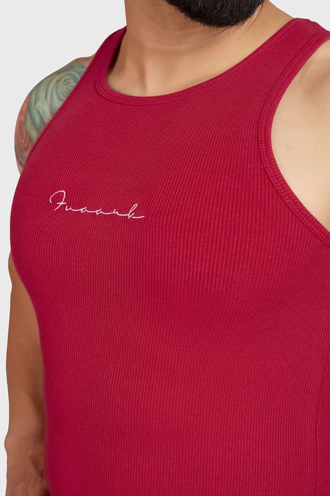 Ribbed Tank Red — photo 3