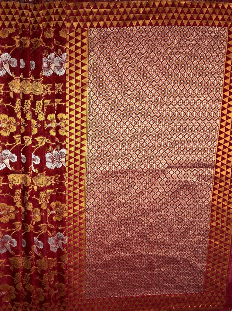 MIMOSA Women's Woven Design Kanjivaram Style Art Silk Saree with Blouse Piece - Maroon ( SA00003152MRFREE ) — photo 6