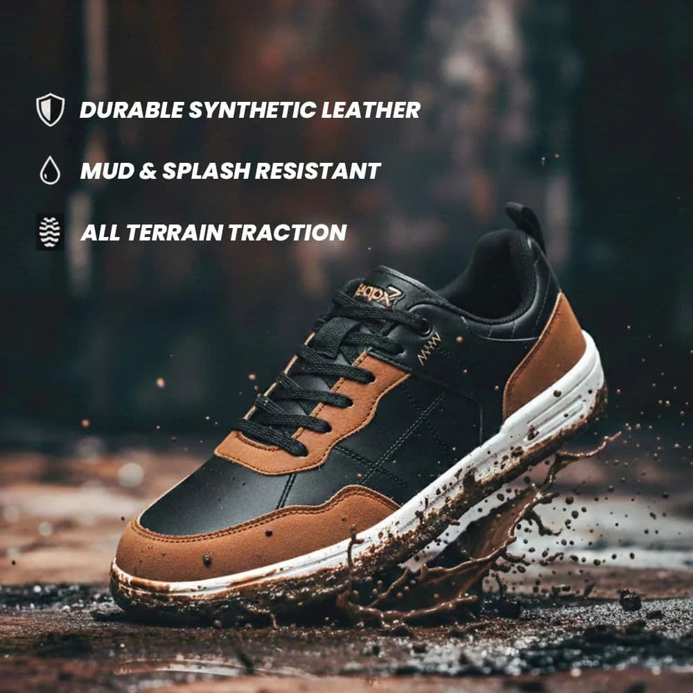 LEAP7X Black Casual Lacing Sneakers for Men NOBLESTEPE by Liberty — photo 3
