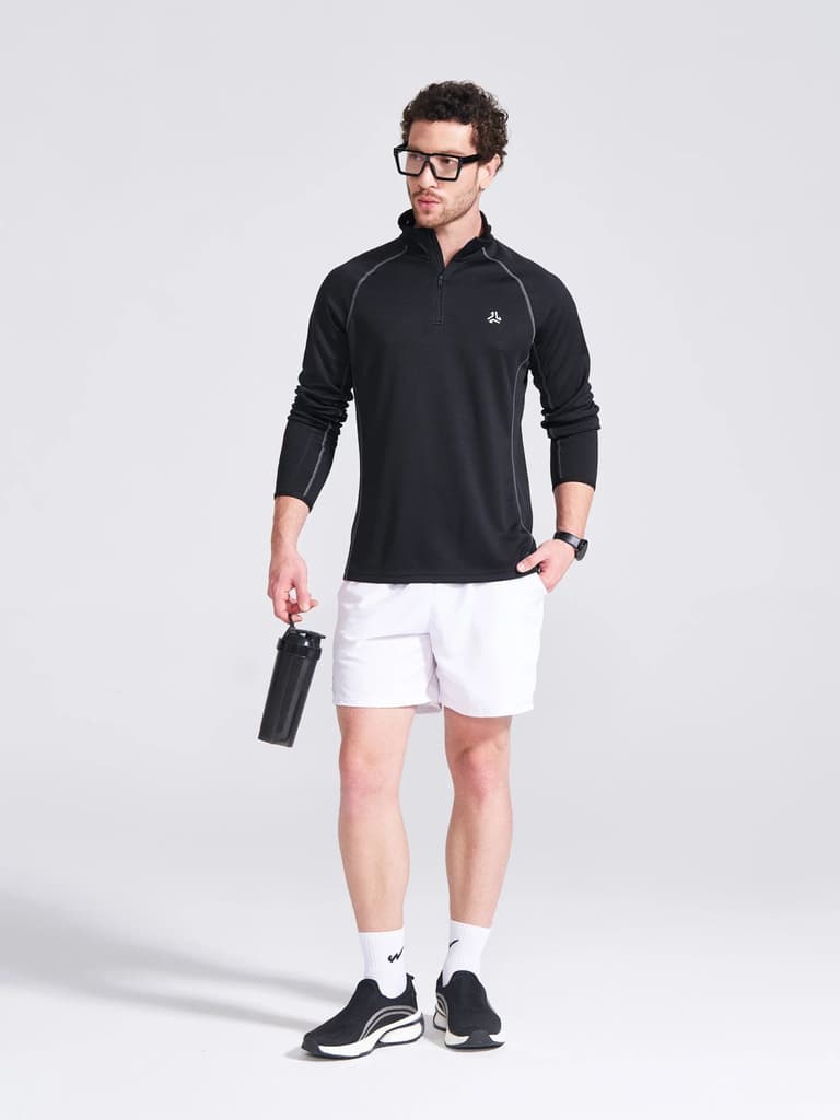 Men's Black Solid Stand Collar Jacket — photo 2