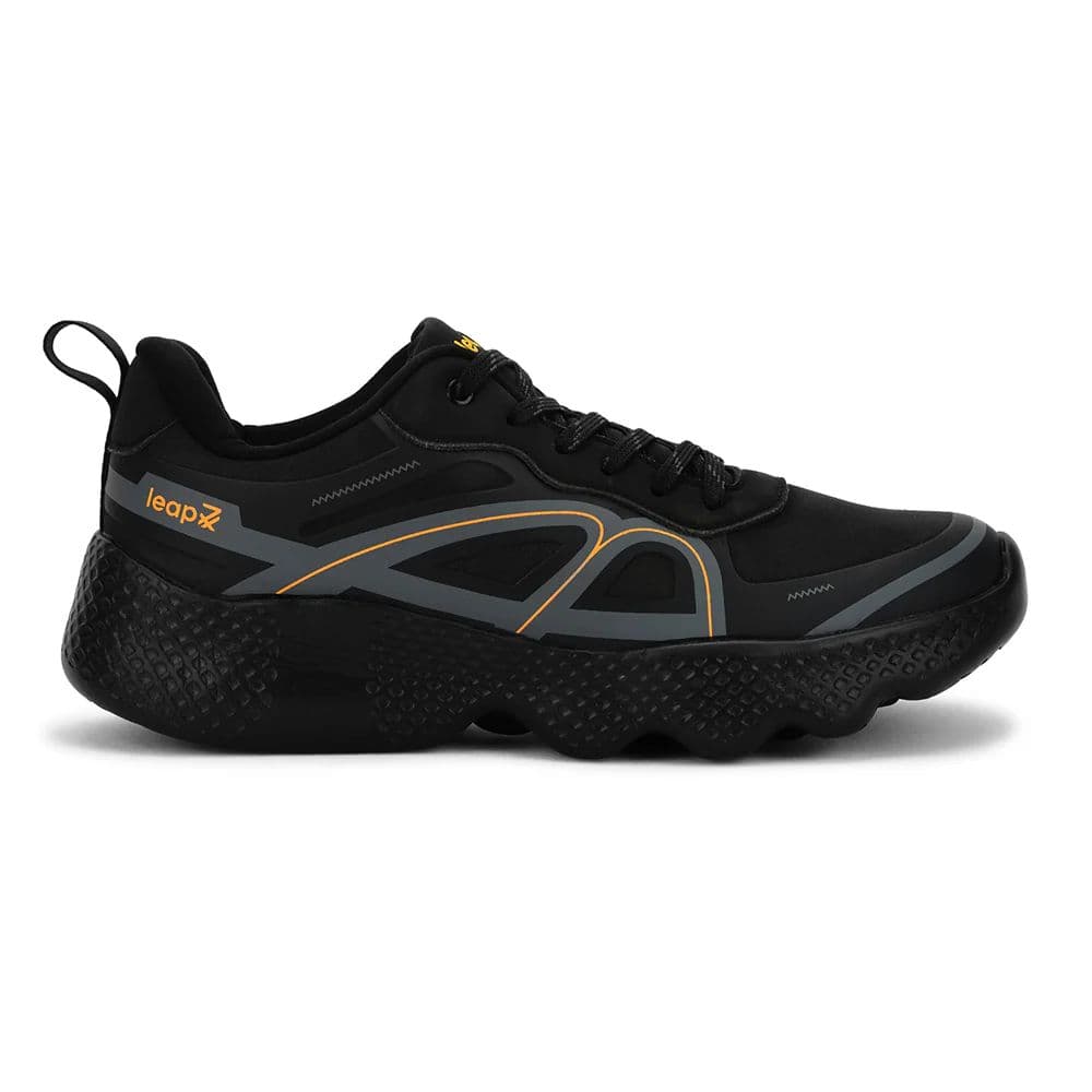 Leap7x Black Sports Lacing Running Shoes For Men WATSON-1E By Liberty — photo 2