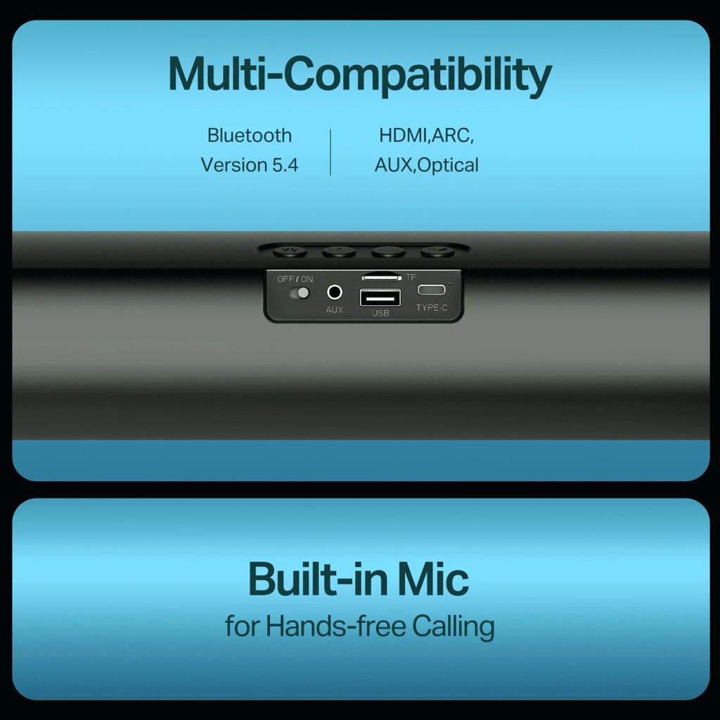 boAt Aavante Bar Joy | 10W Portable Soundbar with TWS, Built-in Mic & Multi-Connectivity