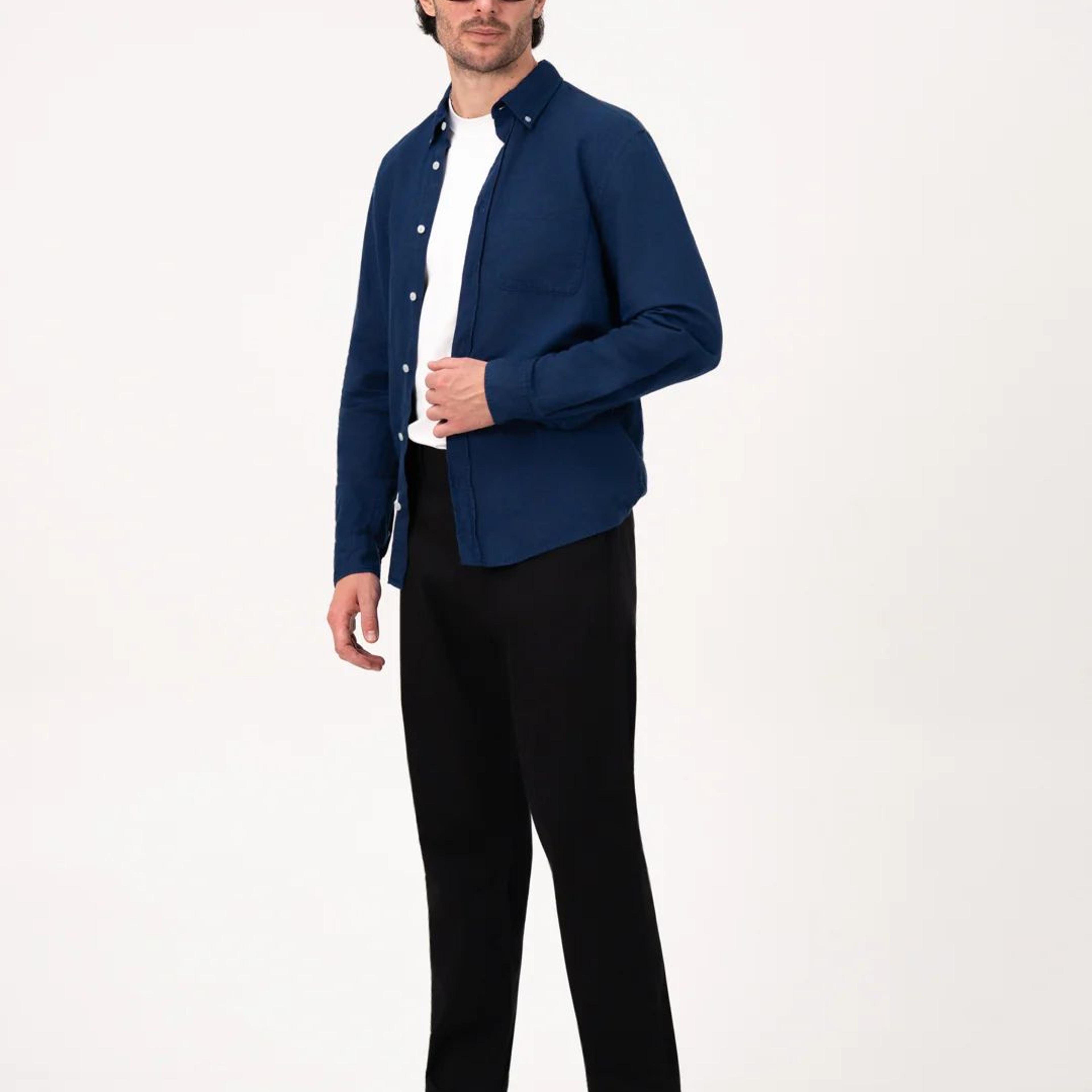 Noctara Black Relaxed Fit Stretch Chinos for Men