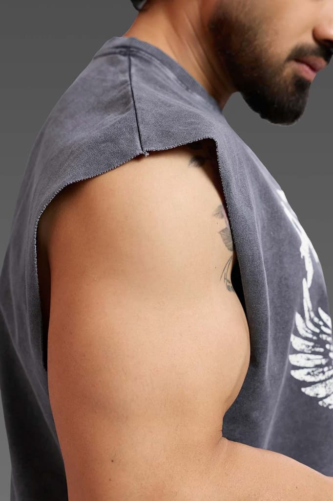 Ascend Washed Capsleeve Tank Dark Grey — photo 3