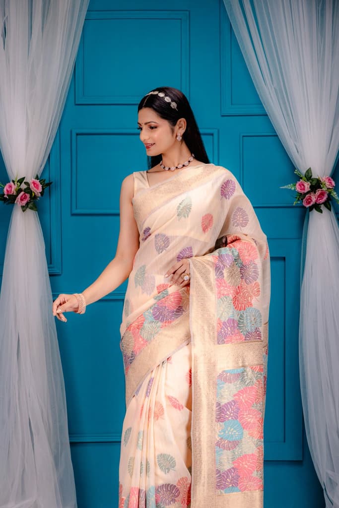 Mimosa Women's Woven Design Banarasi Style Art Silk Saree With Blouse Piece : SA00001787PCFREE — photo 2