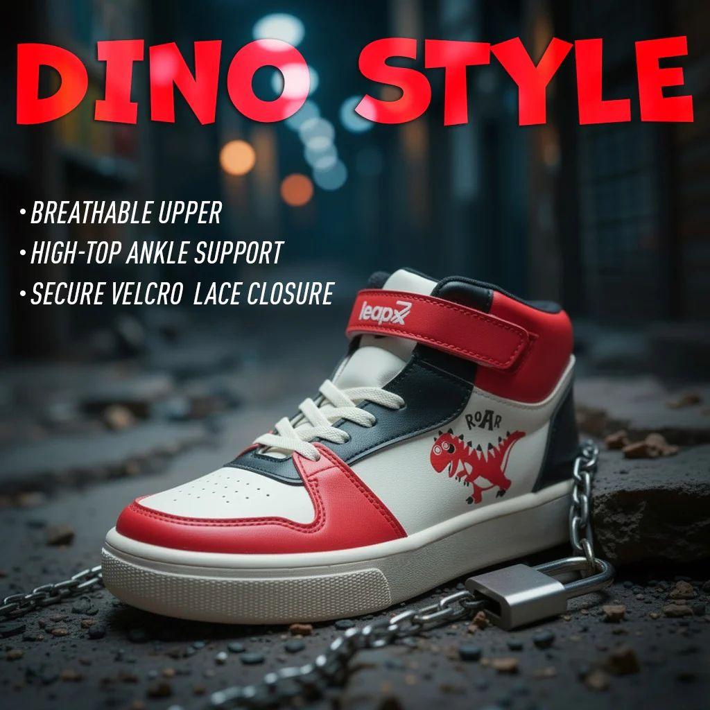 LEAP7X Red Sports Non Lacing Sneakers for Kids TOTSTREND4 By Liberty — photo 3