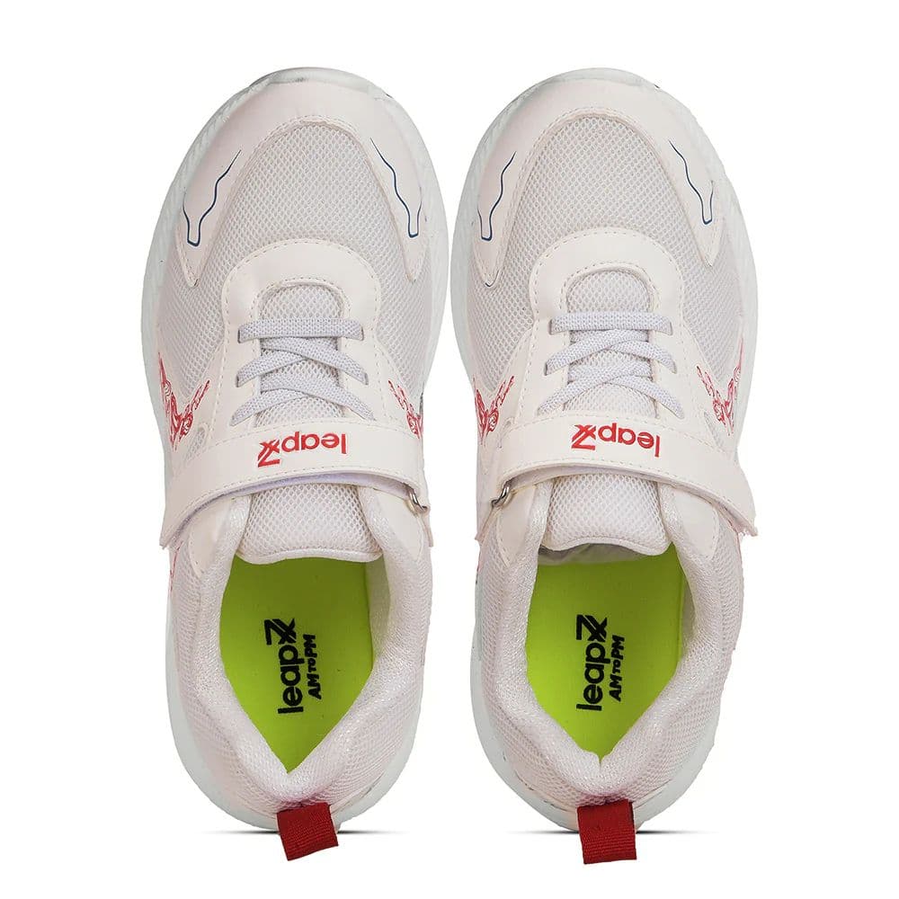 Leap7x White Sports Lacing Running Shoes For Kids ELENOR-2LE By Liberty — photo 9