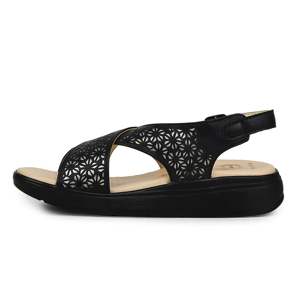 Healers Black Casual Sandal For Women ZUBIE-7E By Liberty — photo 3