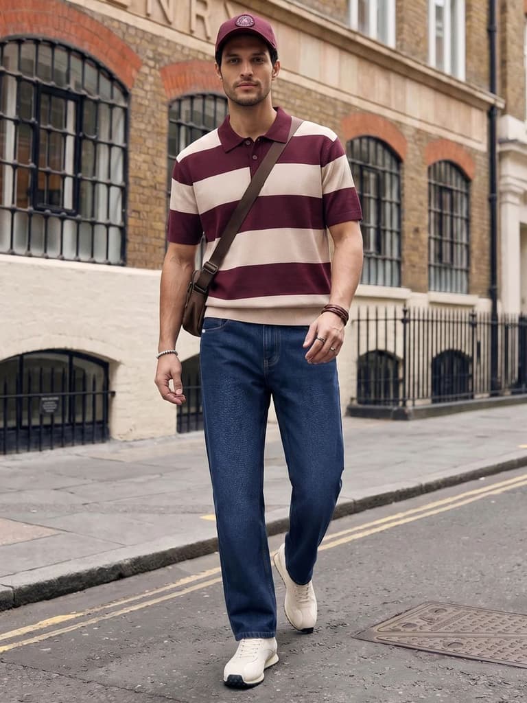 Men's Dark Blue Relaxed Fit Washed Denim Jeans Non-Stretchable — photo 4