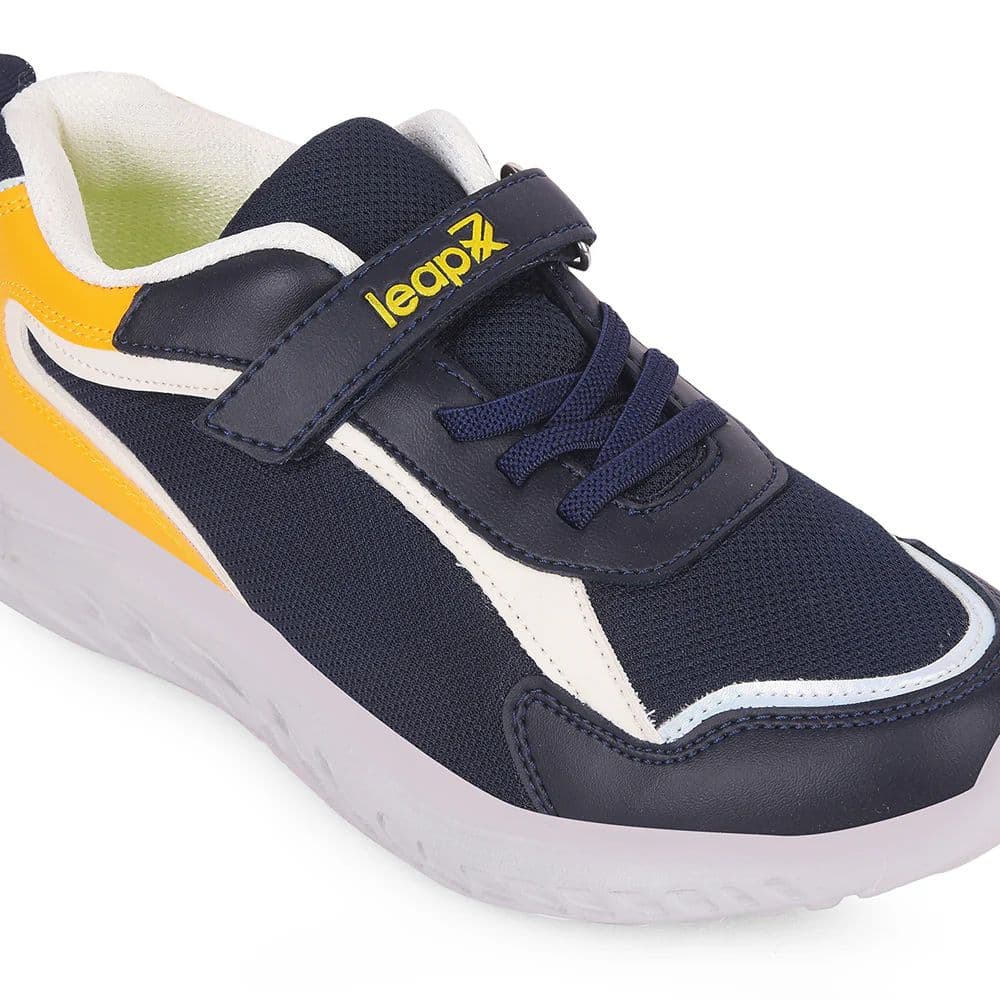 LEAP7X Navy Blue Sports Non Lacing Walking Shoes for Kids HINKS-15E by Liberty — photo 7