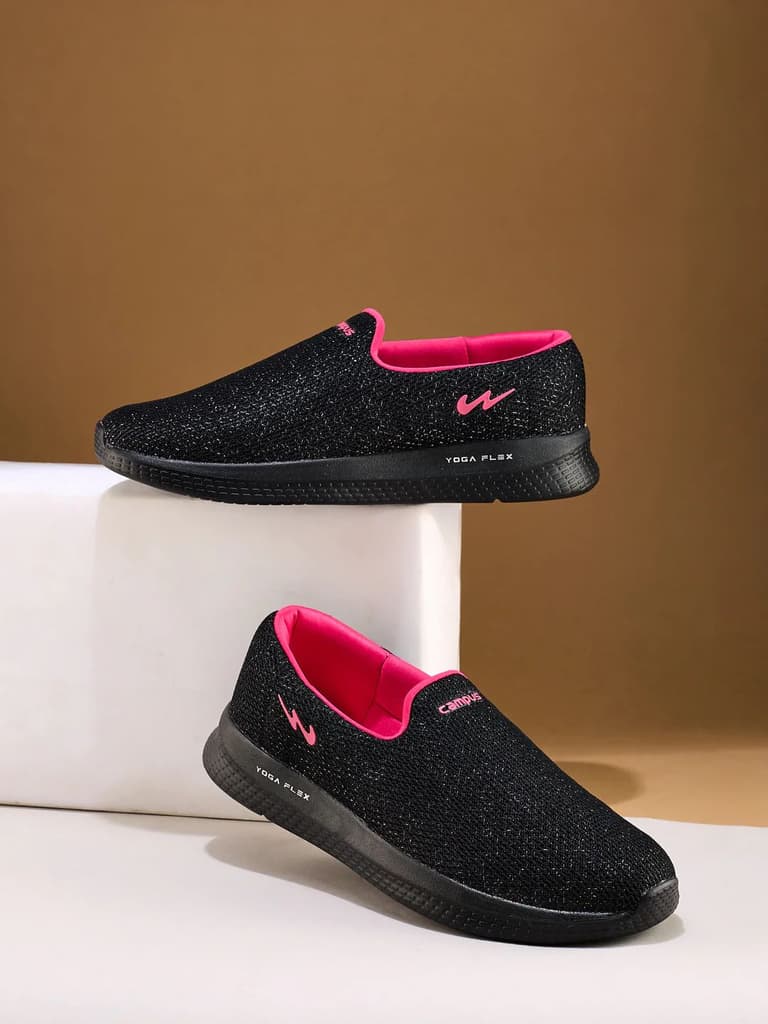 ZOE PLUS Black Women's Walking Shoes — Black / 4