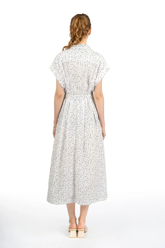 White Printed Kimono Midi Dress — photo 4